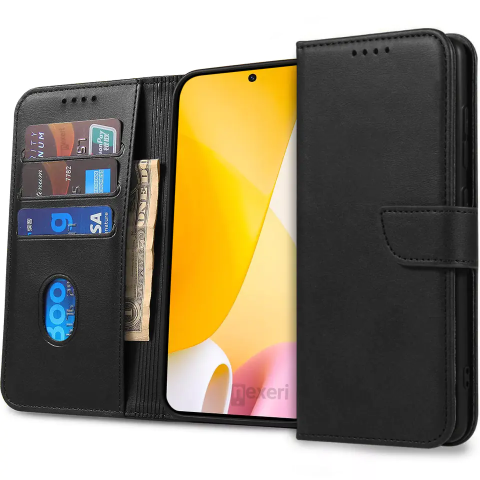 ⁨Etui XIAOMI 12 LITE Nexeri Wallet czarne⁩ w sklepie Wasserman.eu