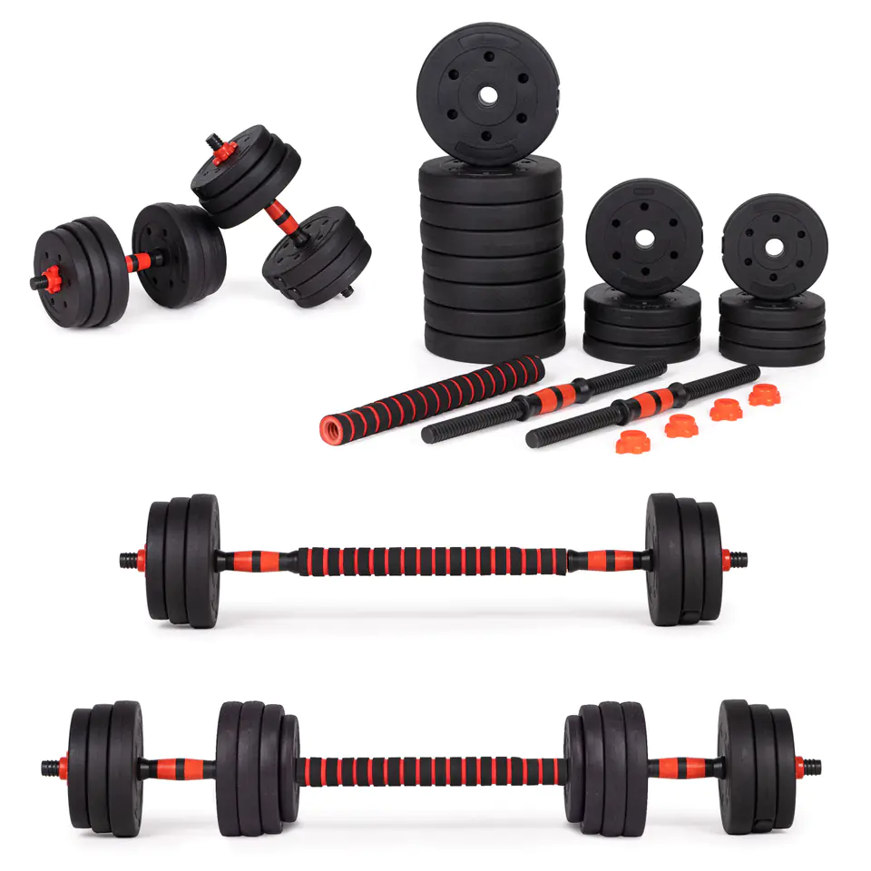 ⁨Adjustable dumbbells 2x 15kg barbell set 30kg neck⁩ at Wasserman.eu