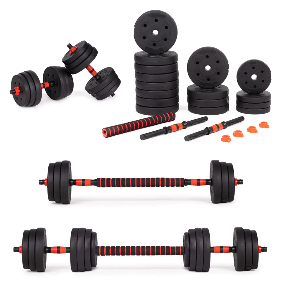 ⁨Adjustable dumbbells 2x 20kg barbell set 40kg neck⁩ at Wasserman.eu