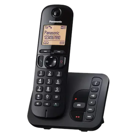 ⁨Panasonic | Bezprzewodowy | KX-TGC220FXB | Wbudowany wyświetlacz | ID dzwoniącego | Czarny | Pojemność książki telefonicznej 50⁩ w sklepie Wasserman.eu