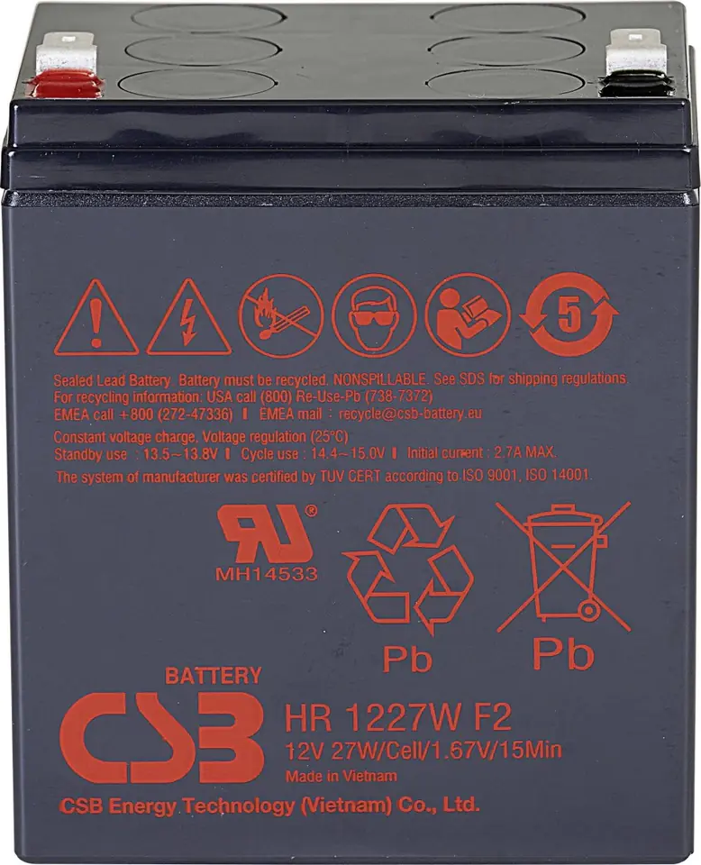 ⁨AGM Battery 27W@15min F2 6.5Ah 3-5y HR1227WF2⁩ at Wasserman.eu