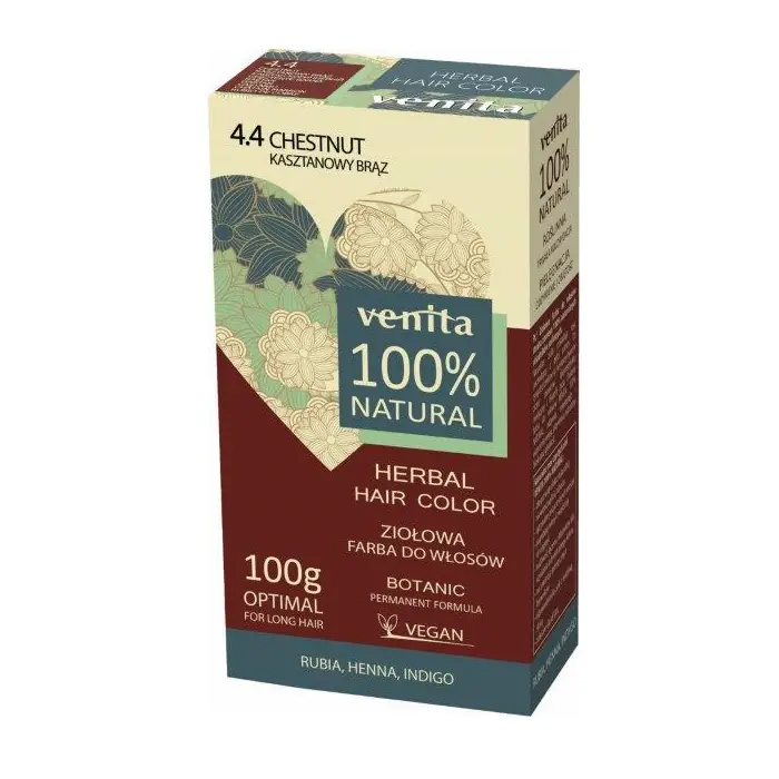 ⁨Venita Herbal Hair Color ziołowa farba do włosów 4.4 Kasztanowy Brąz 100g⁩ w sklepie Wasserman.eu