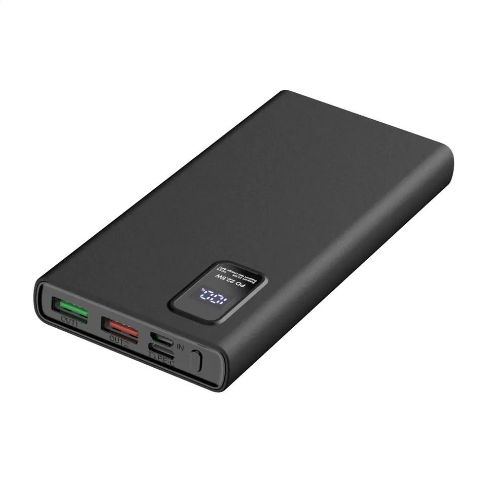 ⁨PLATINET POWER BANK 10000 mAh Polymer PD 3.0 QC 3.0 LED Screen Black [45726]⁩ w sklepie Wasserman.eu