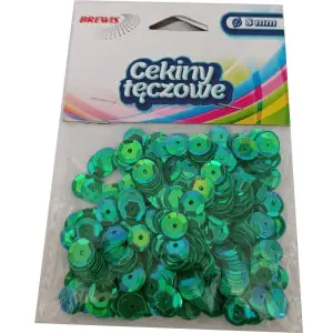 ⁨Cekiny tęczowe 6mm ciemny zielony 10g. T100 BREWIS⁩ w sklepie Wasserman.eu