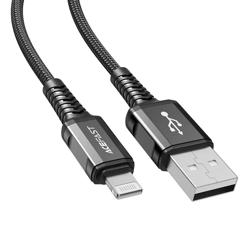 ⁨MFI USB-C Cable - Apple Lightning 3A 1.2m Fast Charging & Data Transfer Acefast Aluminum Alloy Charging Data Cable (C1-01) black⁩ at Wasserman.eu