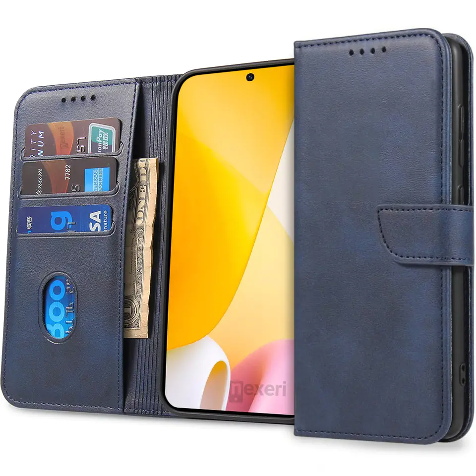 ⁨Etui XIAOMI 12 LITE Nexeri Wallet granatowe⁩ w sklepie Wasserman.eu