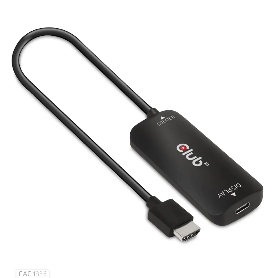 ⁨Adapter Club3D CAC-1336 HDMI™+ Micro USB to USB Type-C 4K120Hz or 8K30Hz M/F Active Adapter⁩ at Wasserman.eu