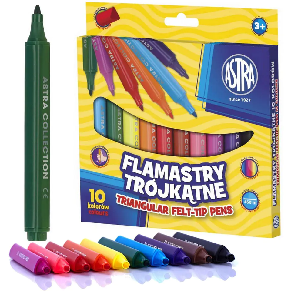 Triangular markers JUMBO 10 colors 314114001 ASTRA at Wasserman.eu