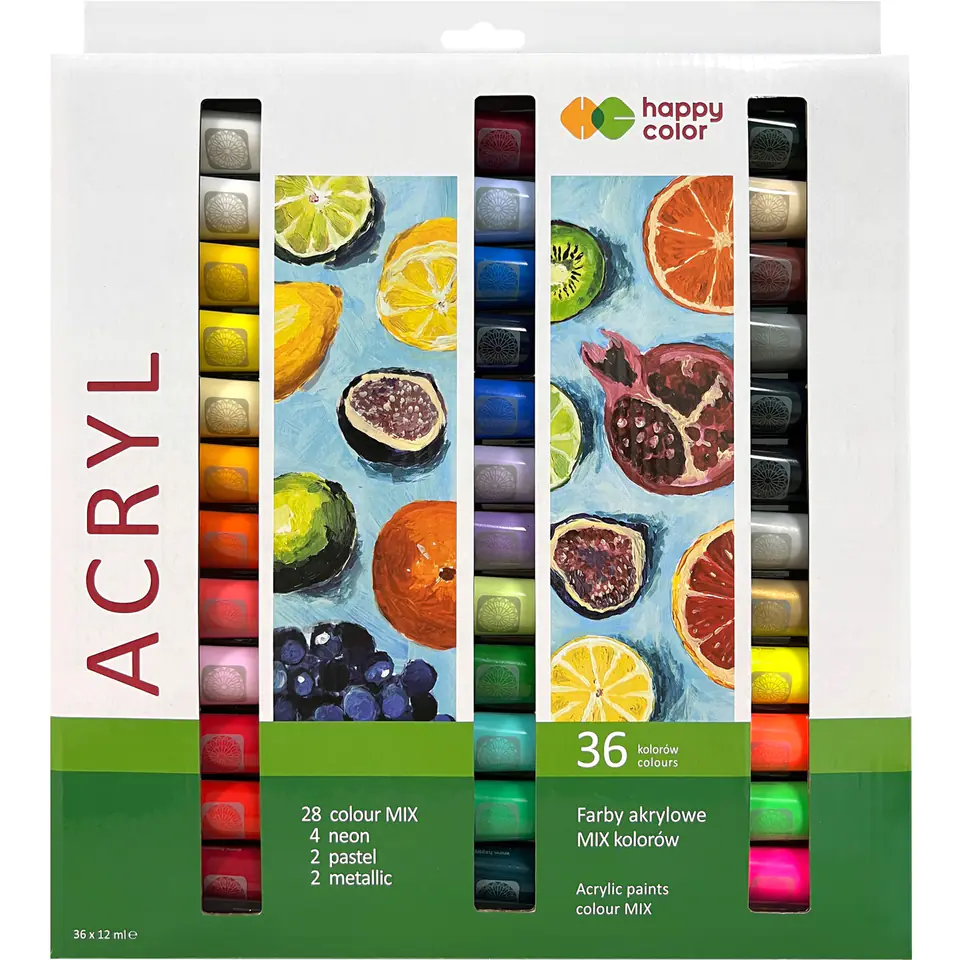⁨Acrylic paint 36 col. x 12 ml HAPPY COLOR HA 7370 0012-K36⁩ at Wasserman.eu