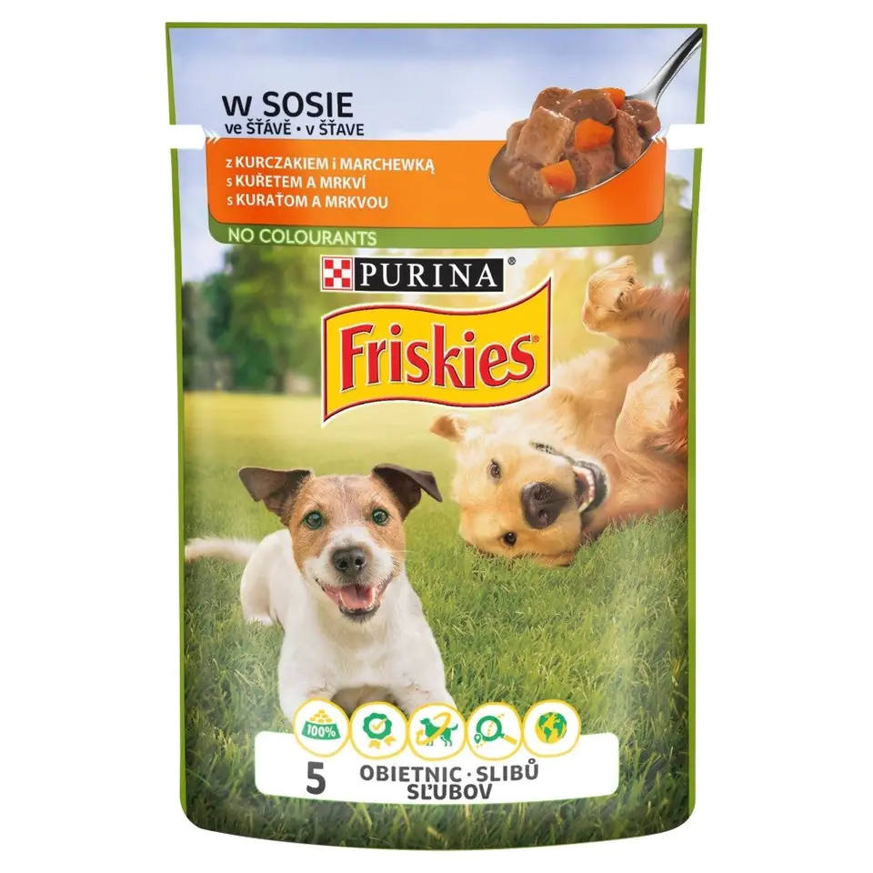 ⁨PURINA Friskies Adult - Chicken and Carrot  - wet dog food - 100 g⁩ at Wasserman.eu