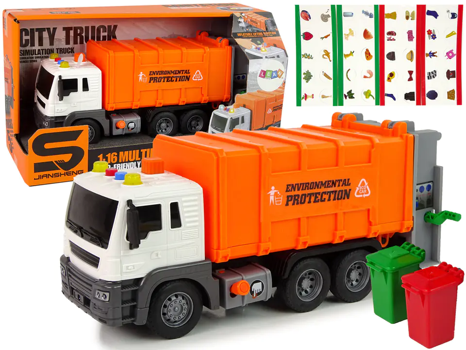 ⁨garbage truck Chip drive sound effects orange 1:16 sorting⁩ at Wasserman.eu