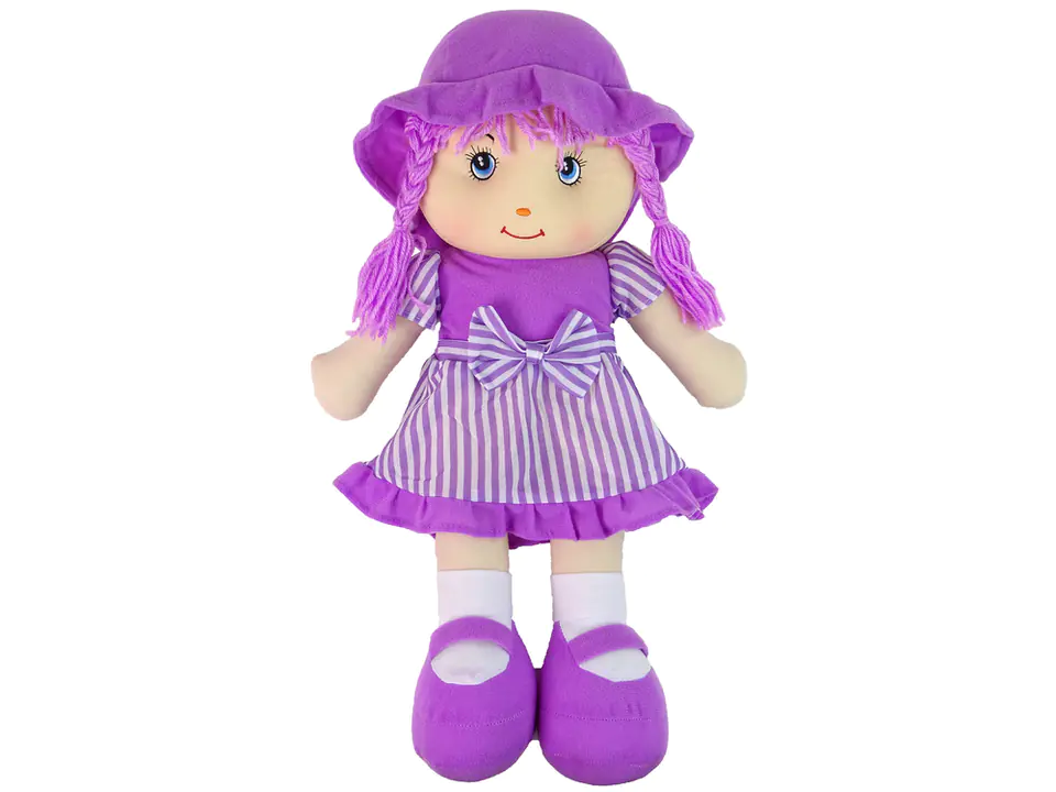 ⁨Doll rag cuddly purple striped 50 cm⁩ at Wasserman.eu