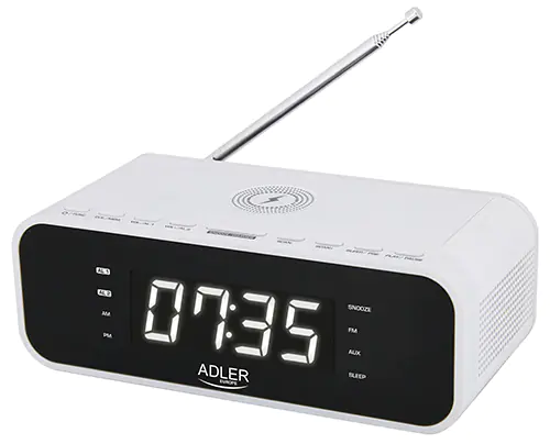 AD 1192W Radiobudzik z bezprzewodową ładowarką i fm w sklepie Wasserman.eu