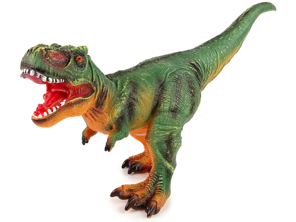 ⁨Duża Figurka Dinozaur Tyranozaur Rex Zielono- Pomarańczowy Dźwięk 60 cm Długości⁩ w sklepie Wasserman.eu