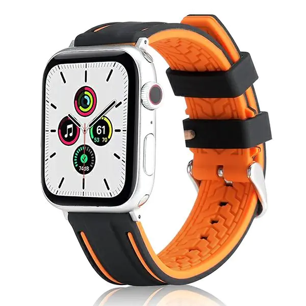 ⁨Beline pasek Apple Watch Solid Silicone 42/44/45/49mm pomarańczowo-czarny orange/black⁩ w sklepie Wasserman.eu