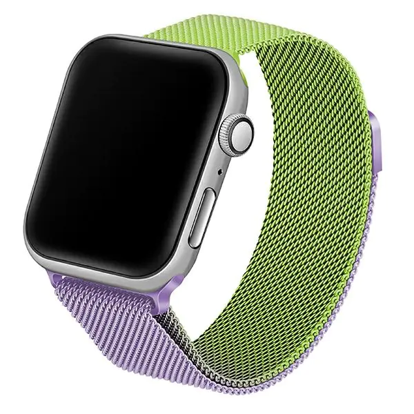 ⁨Beline pasek Apple Watch Steel 42/44/45/49mm zielono-purpurowy green/purple⁩ w sklepie Wasserman.eu