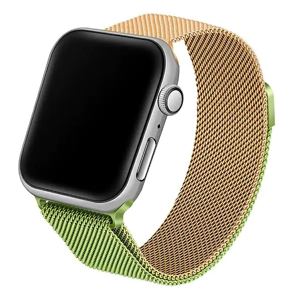 ⁨Beline pasek Apple Watch Steel 42/44/45/49mm zielono-złoty green/gold⁩ w sklepie Wasserman.eu