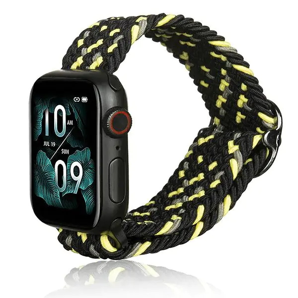 ⁨Beline pasek Apple Watch Textile 42/44/45/49mm czarno-limonkowy black/lime⁩ w sklepie Wasserman.eu