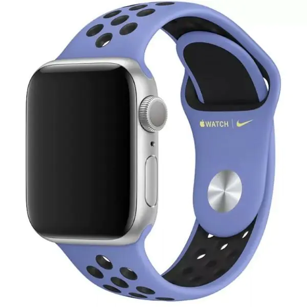 ⁨Pasek Apple Watch MWU62FE/A 38/40/41mm Nike Sport Brand fioletowo-czarny/royal pulse-black⁩ w sklepie Wasserman.eu