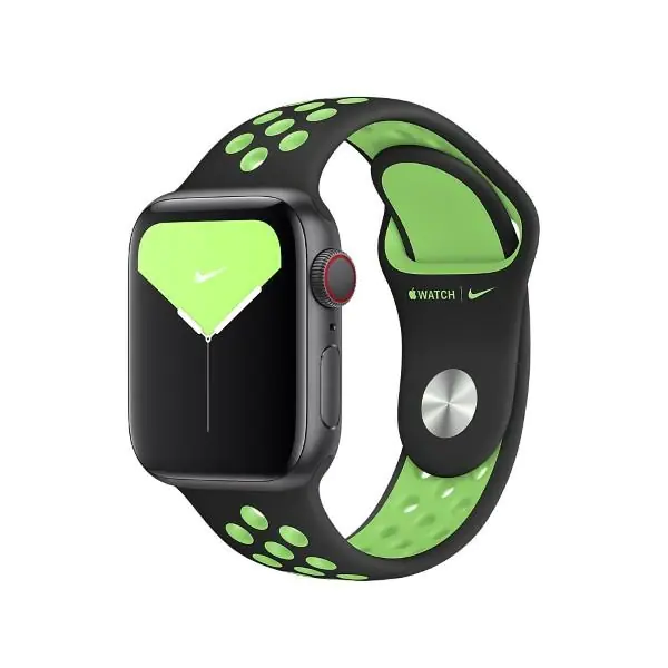 ⁨Pasek Apple Watch MXQW2FE/A 38/40/41mm Nike Sport Brand czarno-limonkowy/black-lime blast⁩ w sklepie Wasserman.eu