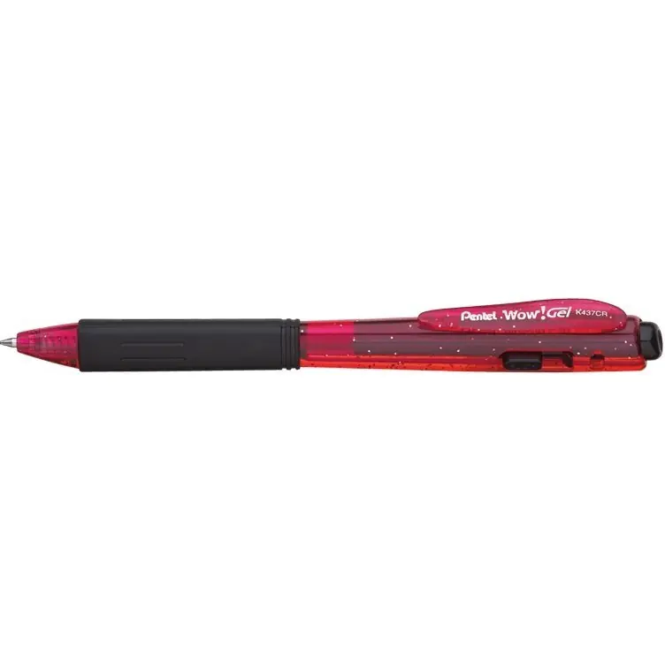 ⁨Gel pen WOW K437CR/B red snap.gum.handle PENTEL⁩ at Wasserman.eu