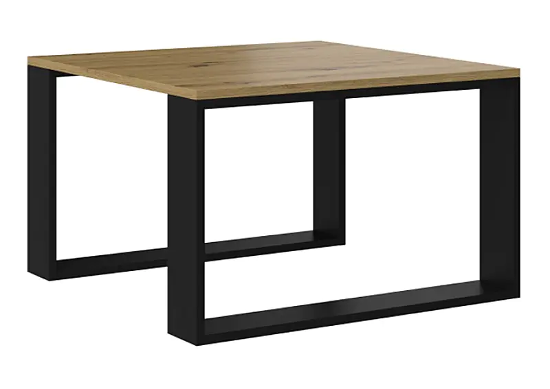 ⁨MODERN MINI table 67x67x40 cm Artisan Oak/Black⁩ at Wasserman.eu