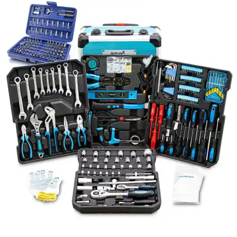 ⁨Large Workshop/Tool Set in a Case on Wheels 1300 pieces⁩ at Wasserman.eu