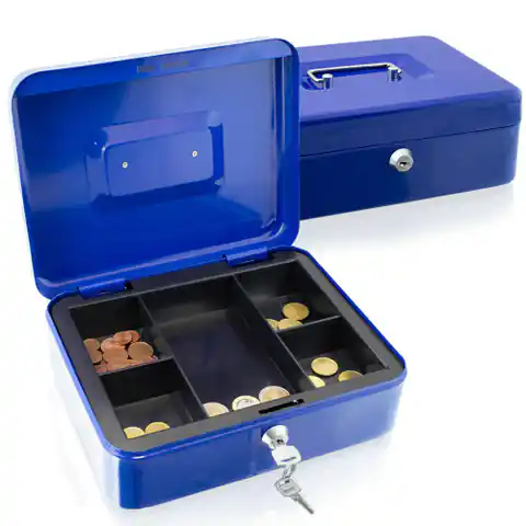 ⁨Blau Original Kassette Bargeld Transport Geld Aufbewahrungsetui 25cm⁩ im Wasserman.eu