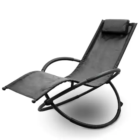 ⁨Modern comfortable relaxation lounger with headrest black rocker⁩ at Wasserman.eu