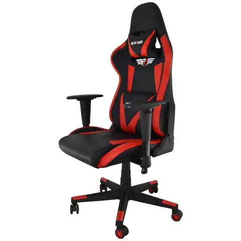 ⁨Swivel Office/Gaming Chair for PC black and red leather⁩ at Wasserman.eu