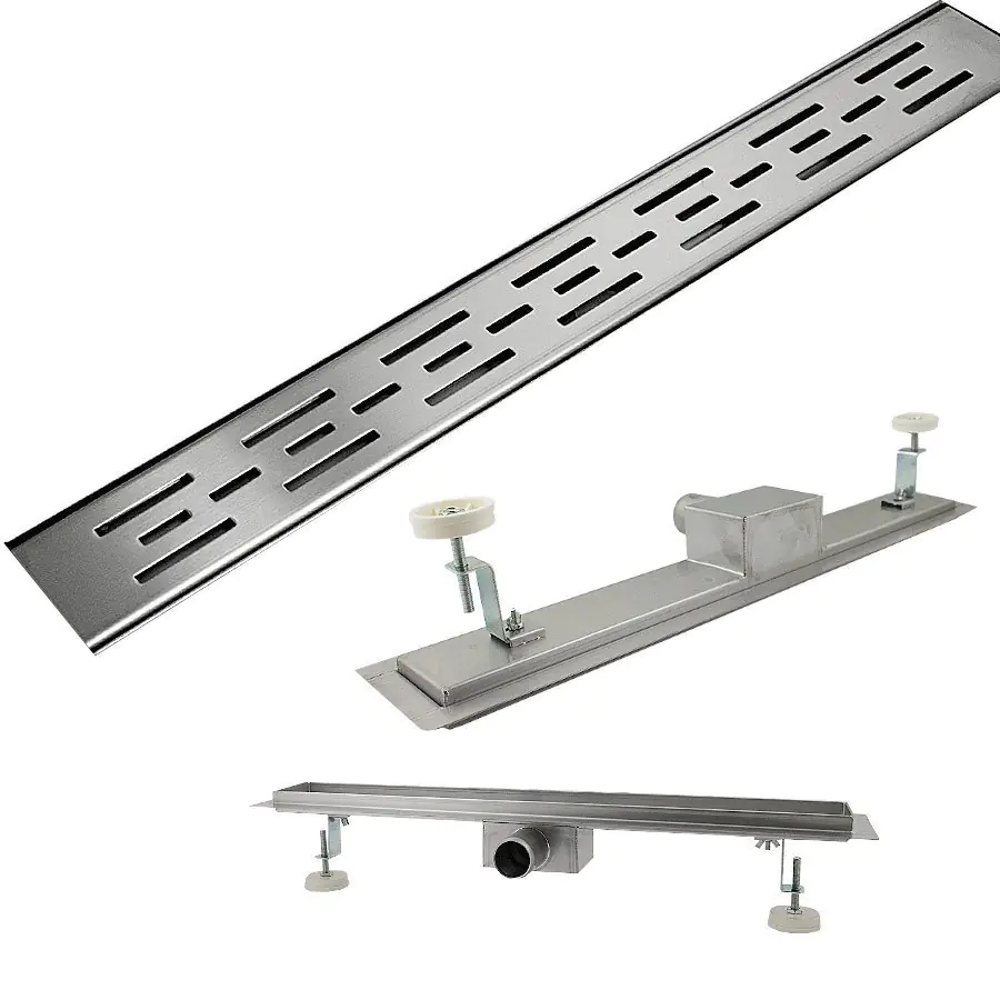 ⁨Odpływ podłogowy liniowy Matrix pod prysznic 120cm z syfonem ze stali inox⁩ w sklepie Wasserman.eu