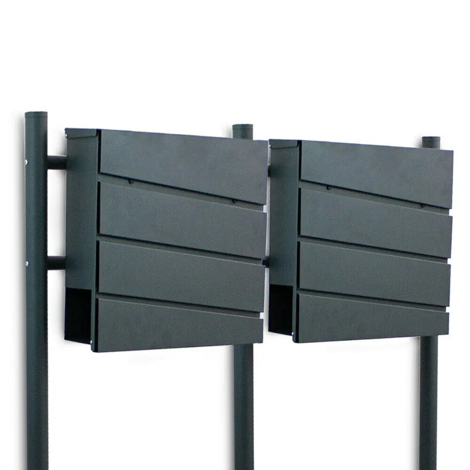 ⁨DOUBLE LETTERBOX GRAPHITE 120 CM /BITUXX STAINLESS STEEL⁩ at Wasserman.eu