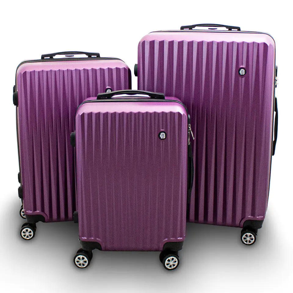 ⁨SET Trolleys purple 3 pcs XL+L+M on wheels 360⁩ at Wasserman.eu