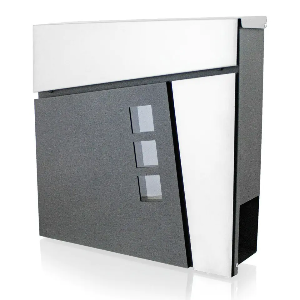 Skrzynka inox pocztowa na listy z gazetnikiem 37x37cm duża w sklepie Wasserman.eu
