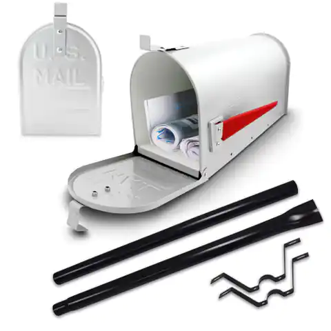 ⁨Briefkasten im amerikanischen Stil Postfach weiß + Post⁩ im Wasserman.eu