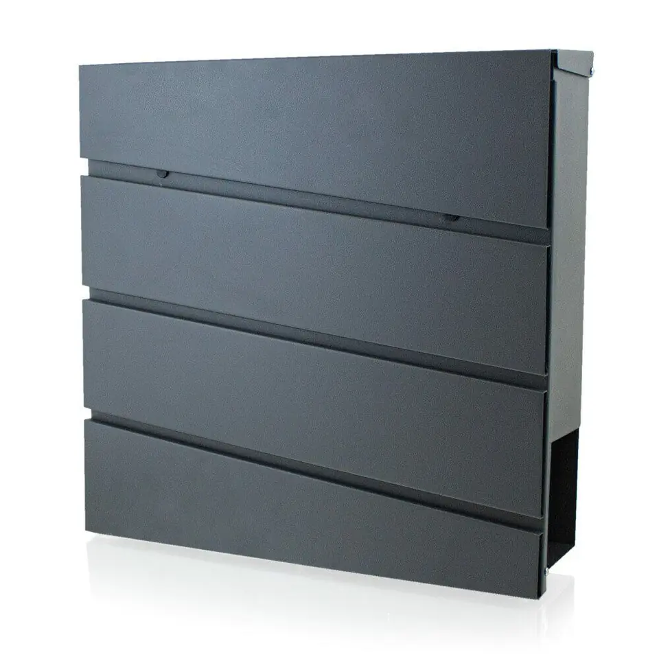 ⁨Letterbox Graphite wall mounting 37cm modern 2 keys⁩ at Wasserman.eu