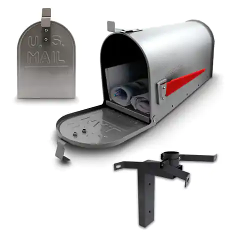 ⁨American style mailbox Silver + wall mount⁩ at Wasserman.eu