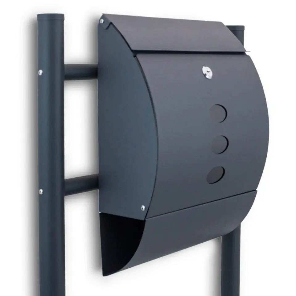 ⁨Standing Mailbox for letters with Gazette Semicircular graphite⁩ at Wasserman.eu