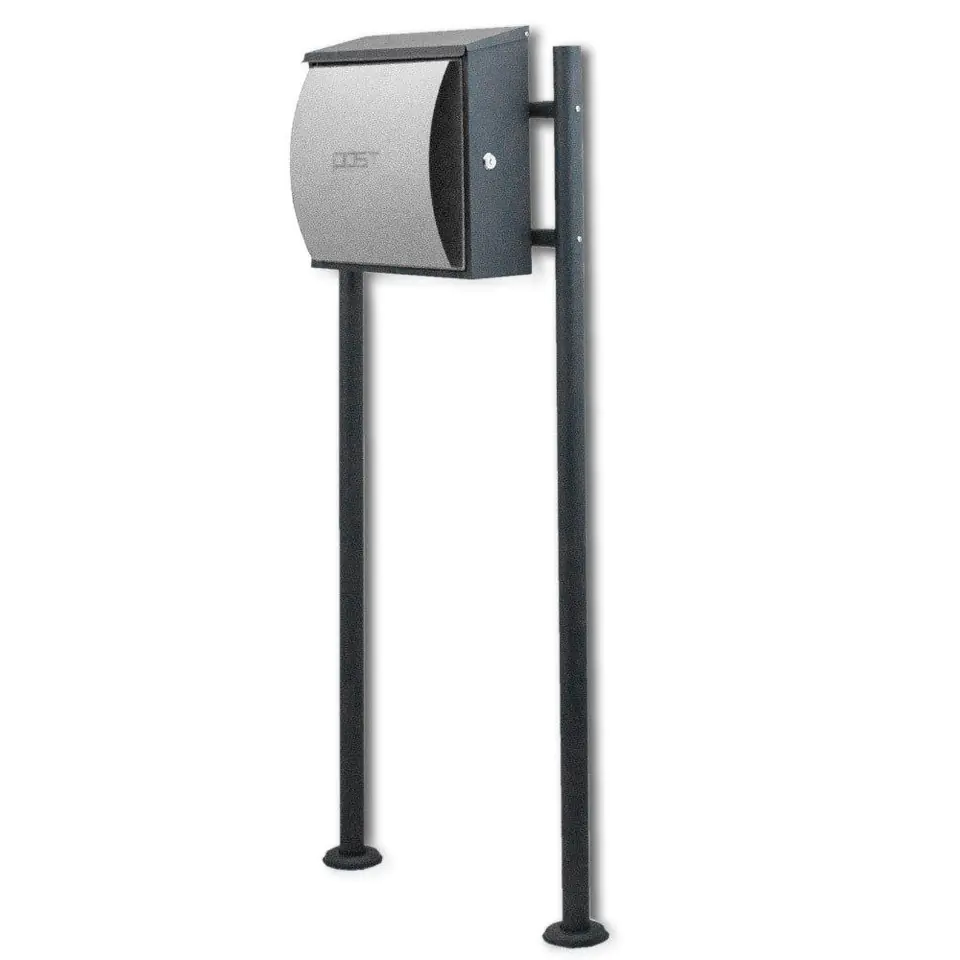 ⁨Freestanding Post Modern Letterbox with Stand White⁩ at Wasserman.eu