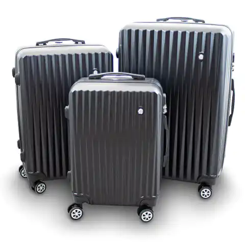 ⁨Durable Suitcases Suitcase set Black XL+L+M strong ABS Barut⁩ at Wasserman.eu