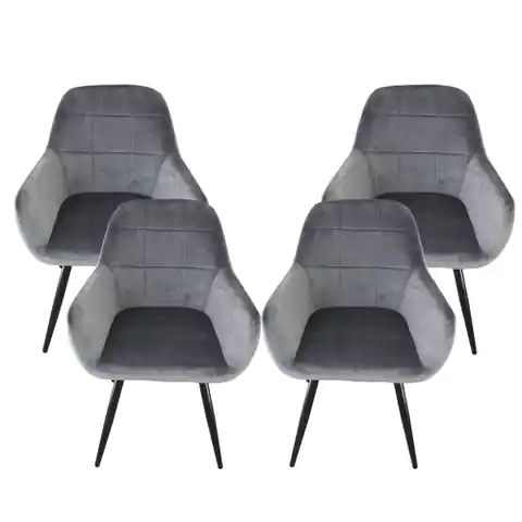 ⁨Zestaw welurowych krzeseł/foteli do biura gabinetu kuchni nowoczesny styl⁩ w sklepie Wasserman.eu