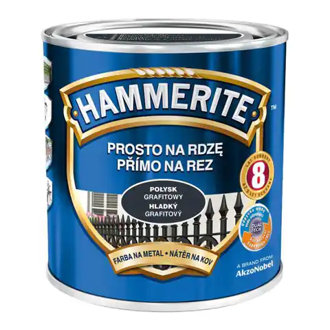 ⁨EMALIA HAMMERITE POŁYSK GRAFITOWY 0,7L⁩ w sklepie Wasserman.eu