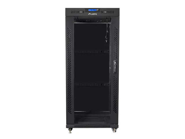 ⁨SZAFA INSTALACYJNA RACK STOJĄCA 19" 27U 800X1000 CZARNA DRZWI SZKLANE LCD LANBERG (FLAT PACK)⁩ w sklepie Wasserman.eu