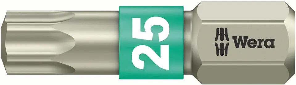 ⁨Bit nierdzewny 1/4" DIN3126C6,3, do srub z gniazdem Torx 25x25mm Wera⁩ w sklepie Wasserman.eu