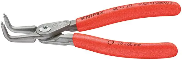 ⁨Pliers for inner settling rings, bent, phosphated grey J01 mm KNIPEX⁩ at Wasserman.eu