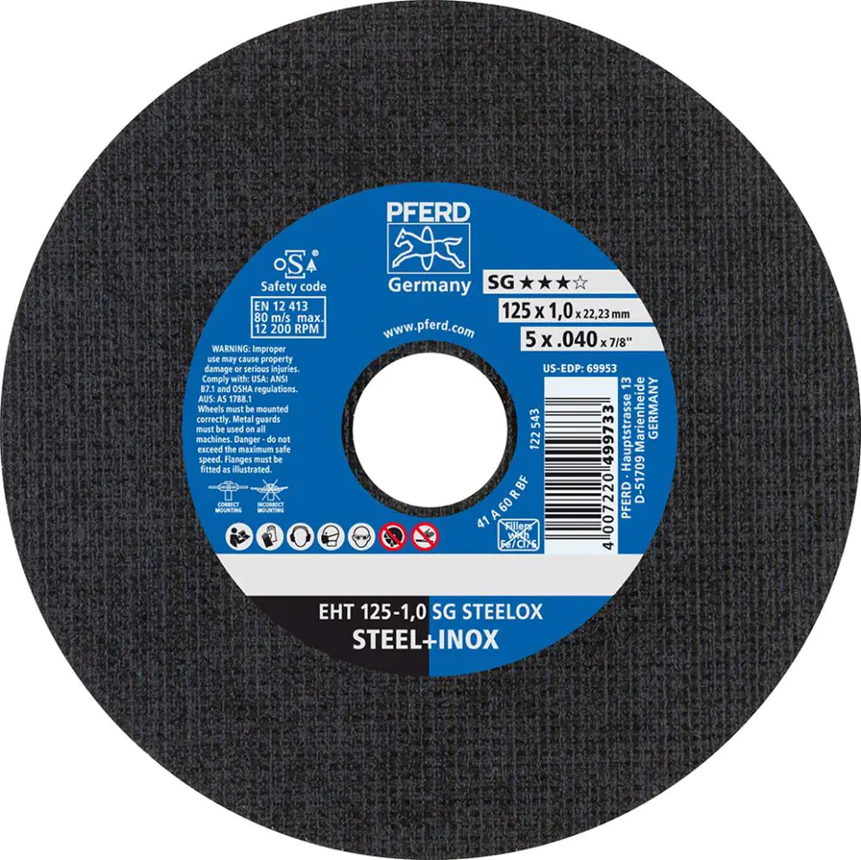 ⁨Tarcza do ciecia, prosta A60RSG-INOX 115x1mm PFERD⁩ w sklepie Wasserman.eu