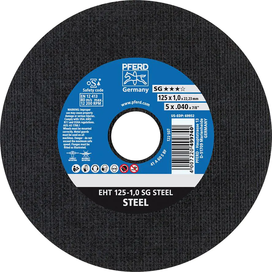 ⁨Straight cutting disc A46SSG 125x1,6mm PFERD⁩ at Wasserman.eu