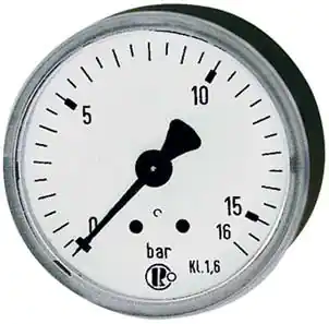 ⁨Pressure gauge, ad. rear centric 63mm 0-4 baryG1/4" RIEGLER⁩ at Wasserman.eu