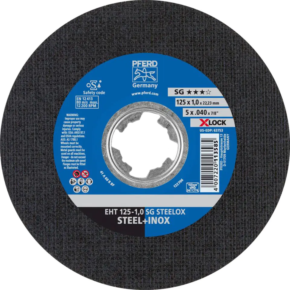 ⁨Cutting disc. SG X-LOCK STEELOX 125x1mm Pferd⁩ at Wasserman.eu