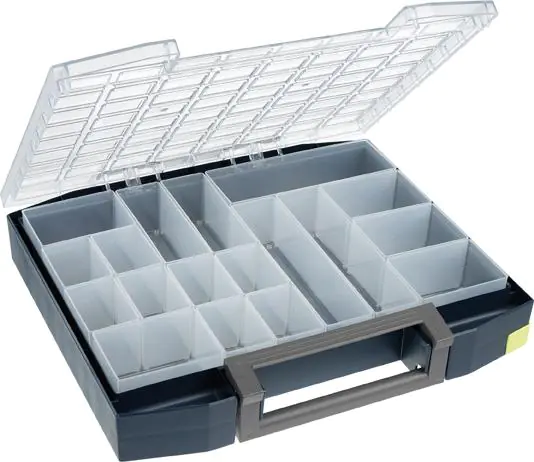 Suitcase for small elem. made of polycarbonate Boxxser 80 8x8-18, blue RAACO at Wasserman.eu